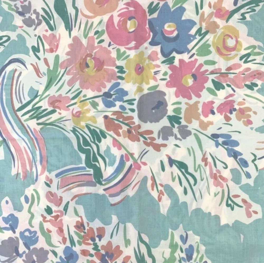 COLLIER CAMPBELL Duvet Cover Twin Floral Pastel Cotton Percale Vintage